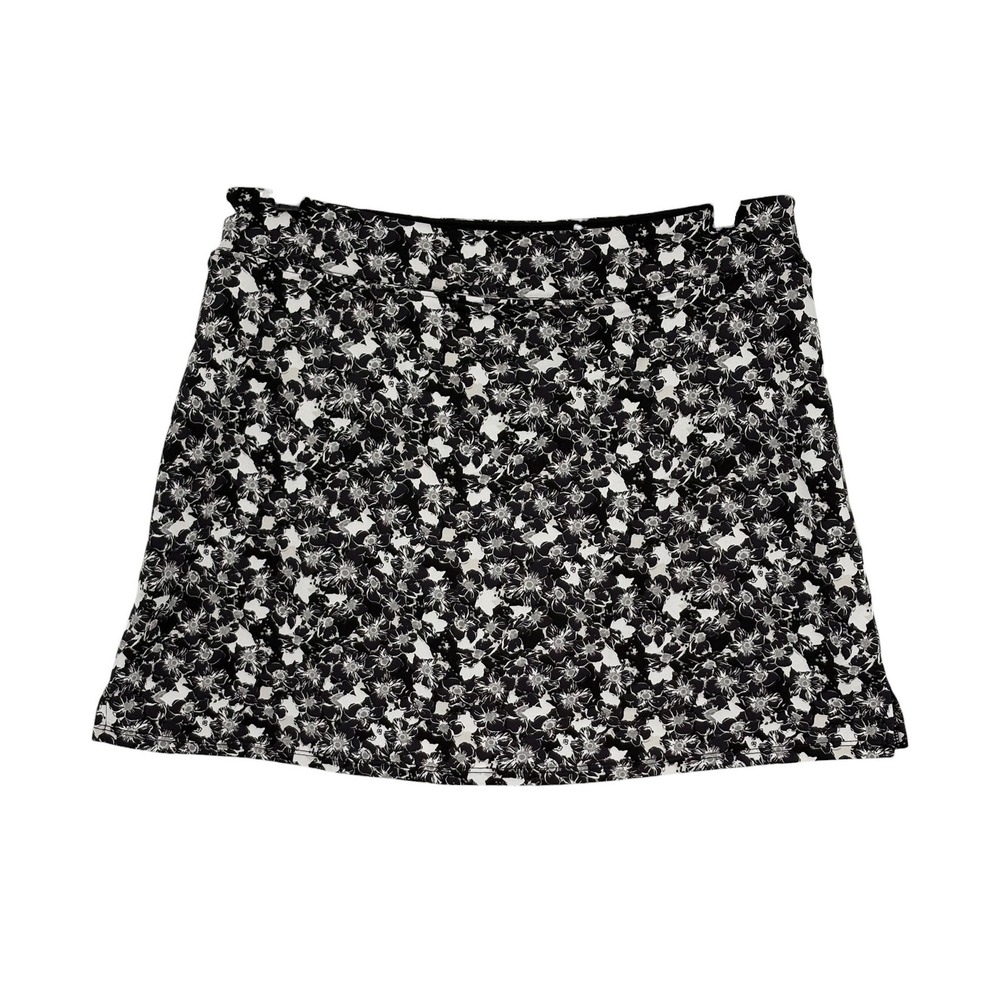 Tranquility by Colorado Clothing Skort Black White Floral Print Medium